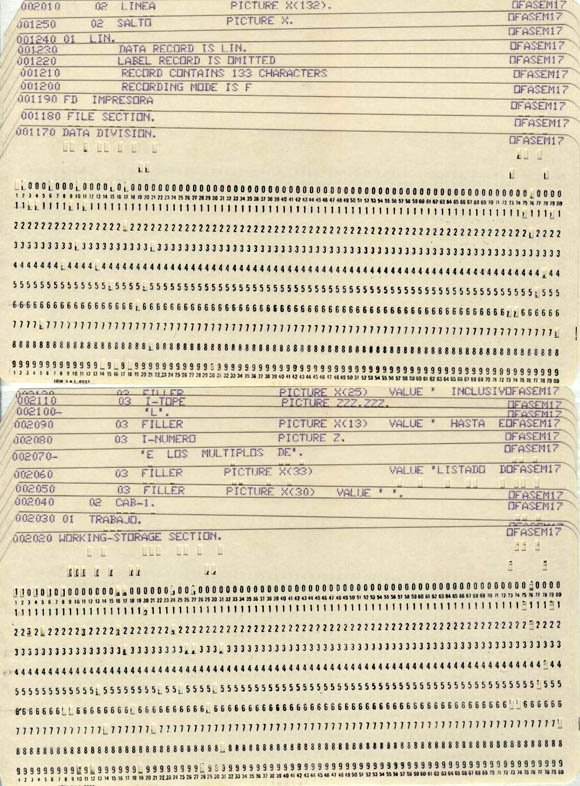 Data Division: File Section y Working-Storage Section.